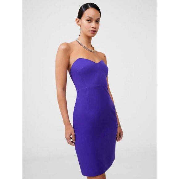 French Connection Echo Crepe Midi Dress in Cobalt Violet – Size 0 - NWT - Picture 4 of 9